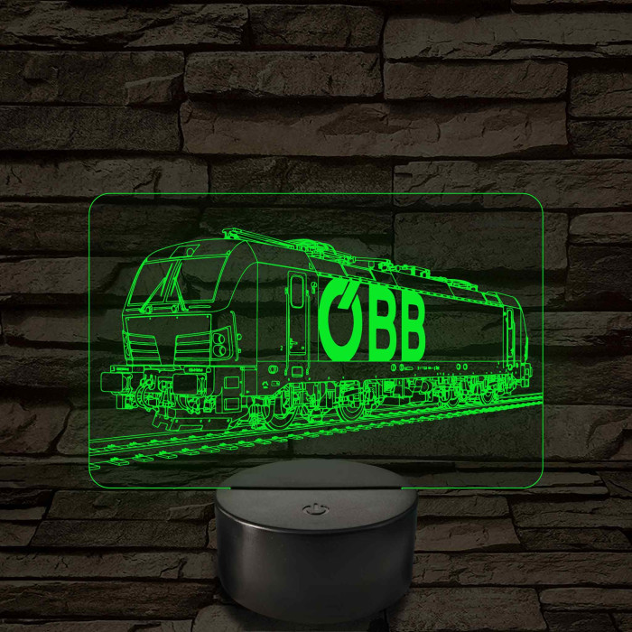 OBB Vectron mozdony 7 színű 3D led lámpa