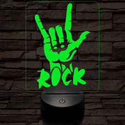 Rock 7 színű 3D led lámpa
