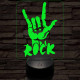 Rock 7 színű 3D led lámpa