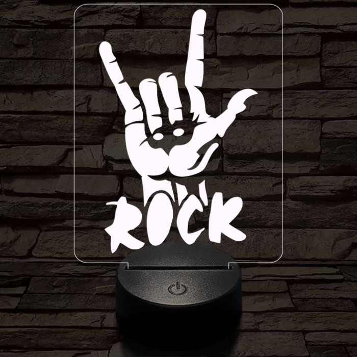 Rock 7 színű 3D led lámpa