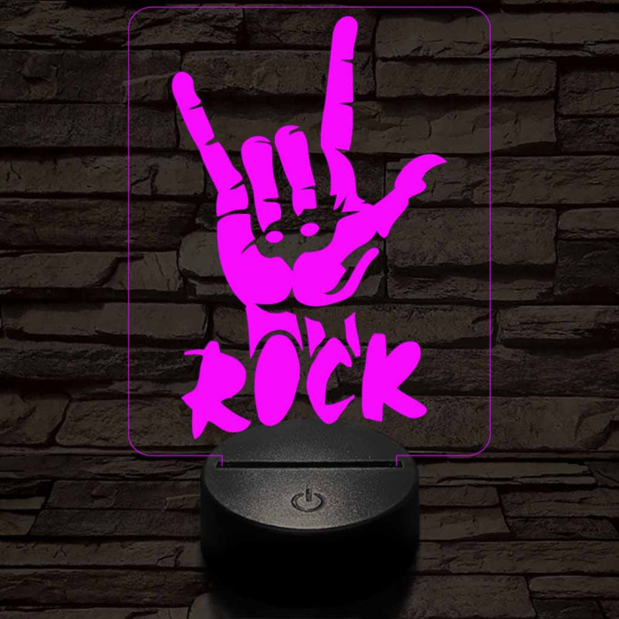 Rock 7 színű 3D led lámpa