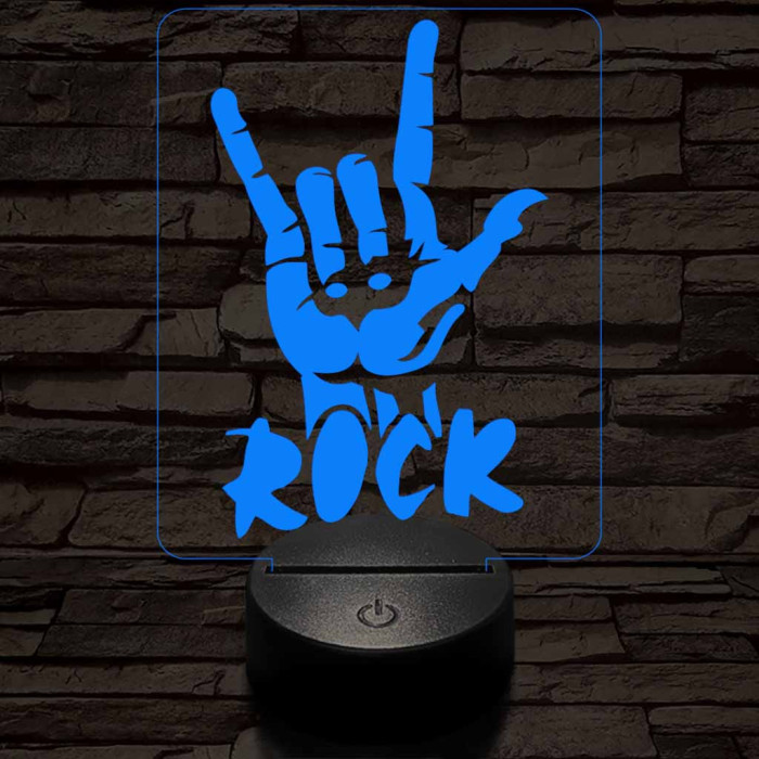 Rock 7 színű 3D led lámpa