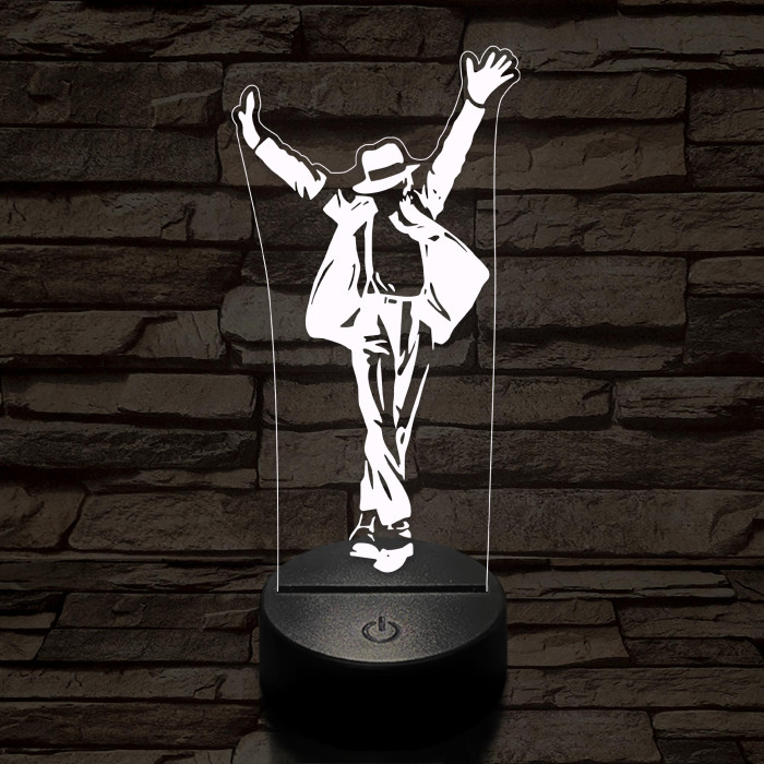 Michael Jackson Smooth Criminal 7 színű 3D led lámpa