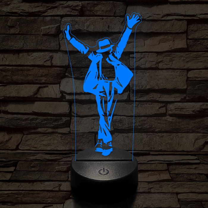 Michael Jackson Smooth Criminal 7 színű 3D led lámpa