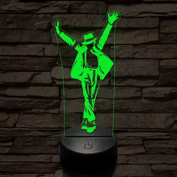 Michael Jackson Smooth Criminal 7 színű 3D led lámpa