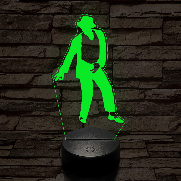 Michael Jackson 7 színű 3D led lámpa