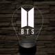 BTS 7 színű 3D led lámpa