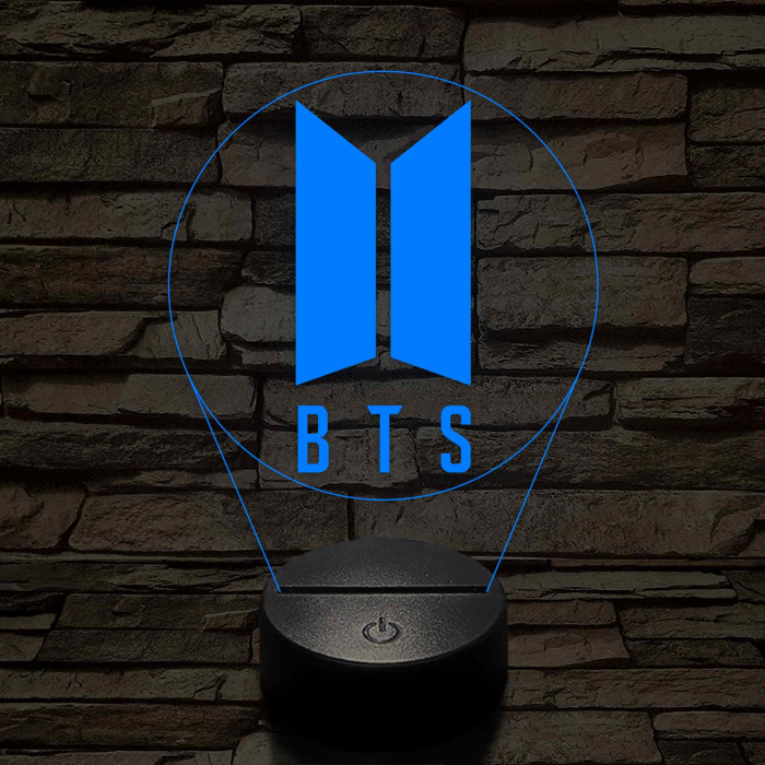 BTS 7 színű 3D led lámpa