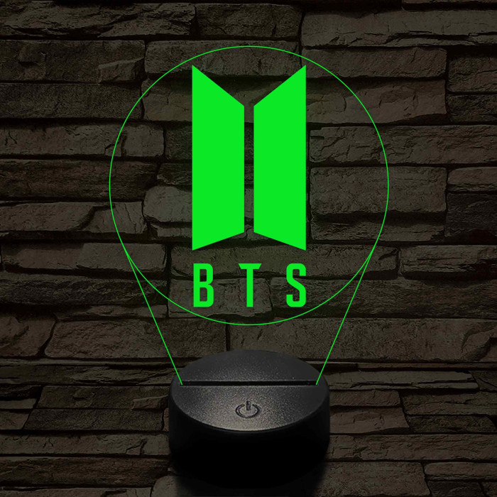 BTS 7 színű 3D led lámpa