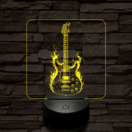 Lángoló gitár 7 színű valósághű 3D led lámpa