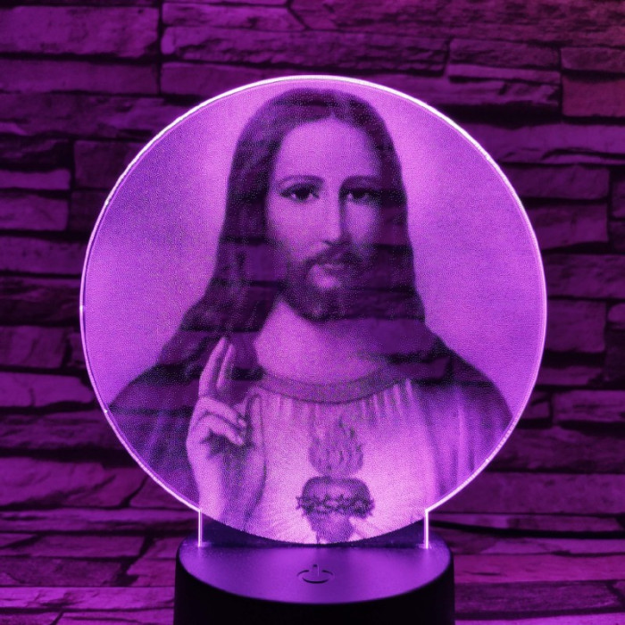 Jézus Krisztus  7 színű valósághű 3D led lámpa
