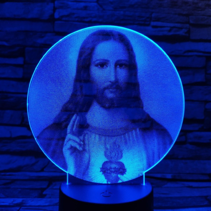 Jézus Krisztus  7 színű valósághű 3D led lámpa