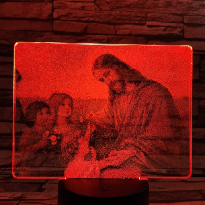 Jézus  gyermek szeretete 7 színű valósághű 3D led lámpa