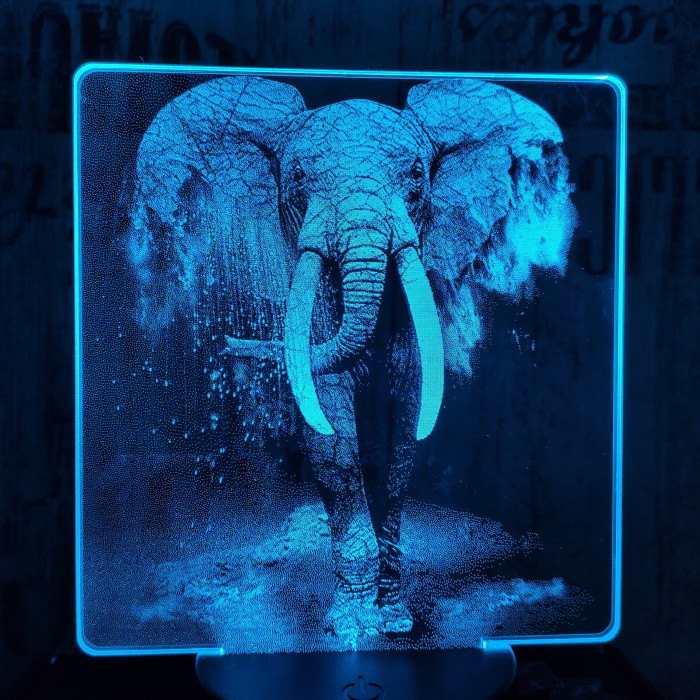 Elefánt 7 színű valósághű 3D led lámpa