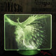 Páva 7 színű valósághű 3D led lámpa