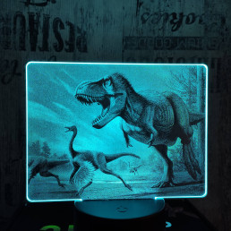 T rex a csúcsragadozó 7 színű valósághű 3D led lámpa