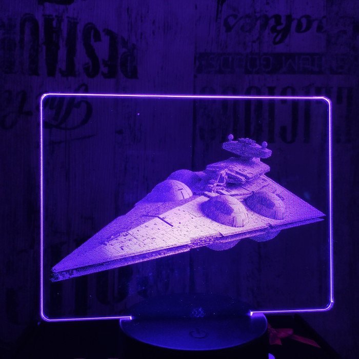 Birodalmi romboló 7 színű valósághű 3D led lámpa