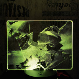 Vadászrepülőgép 7 színű valósághű 3D led lámpa