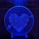Szív rózsái 7 színű valósághű 3D led lámpa