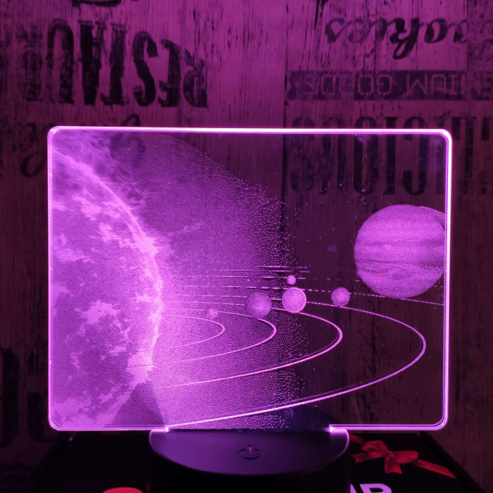 Naprendszer 7 színű valósághű 3D led lámpa