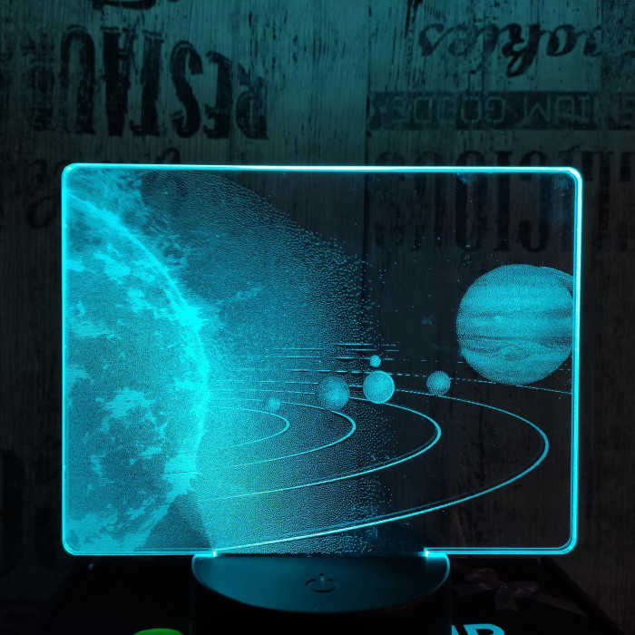 Naprendszer 7 színű valósághű 3D led lámpa