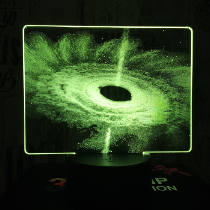 Fekete lyuk 7 színű valósághű 3D led lámpa