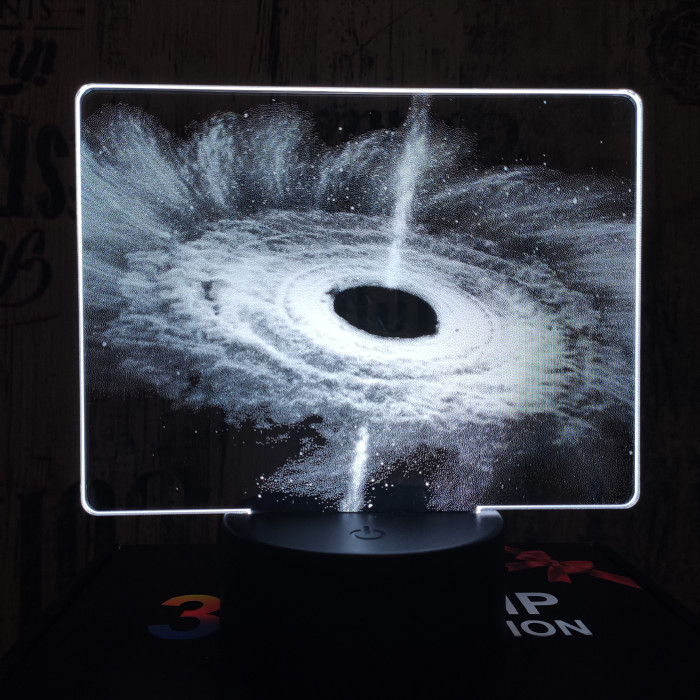 Fekete lyuk 7 színű valósághű 3D led lámpa