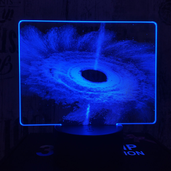 Fekete lyuk 7 színű valósághű 3D led lámpa