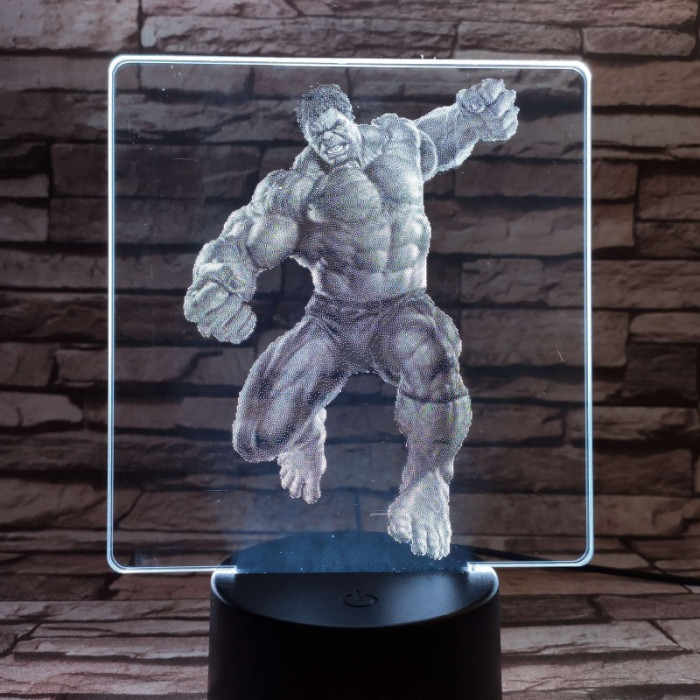 Zöld mutáns 7 színű valósághű 3D led lámpa