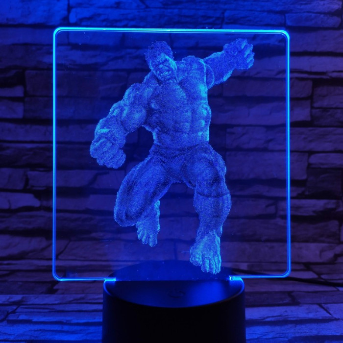 Zöld mutáns 7 színű valósághű 3D led lámpa