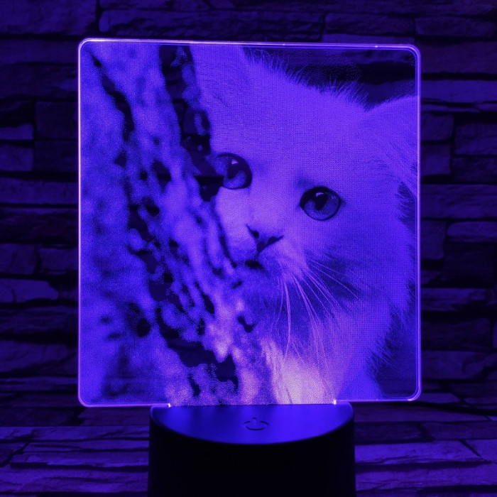 Cica bújócska 7 színű valósághű 3D led lámpa