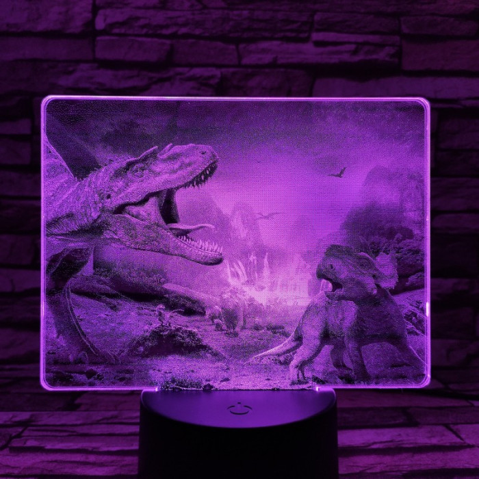 Tyrannosaurus Rex 7 színű valósághű 3D led lámpa