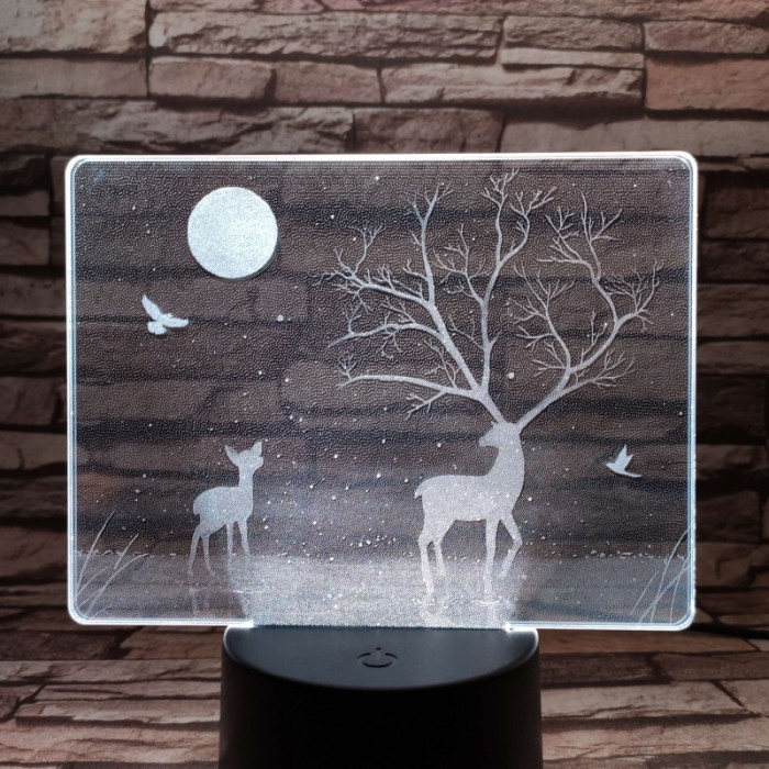 Szarvas a holdfényben 7 színű valósághű 3D led lámpa