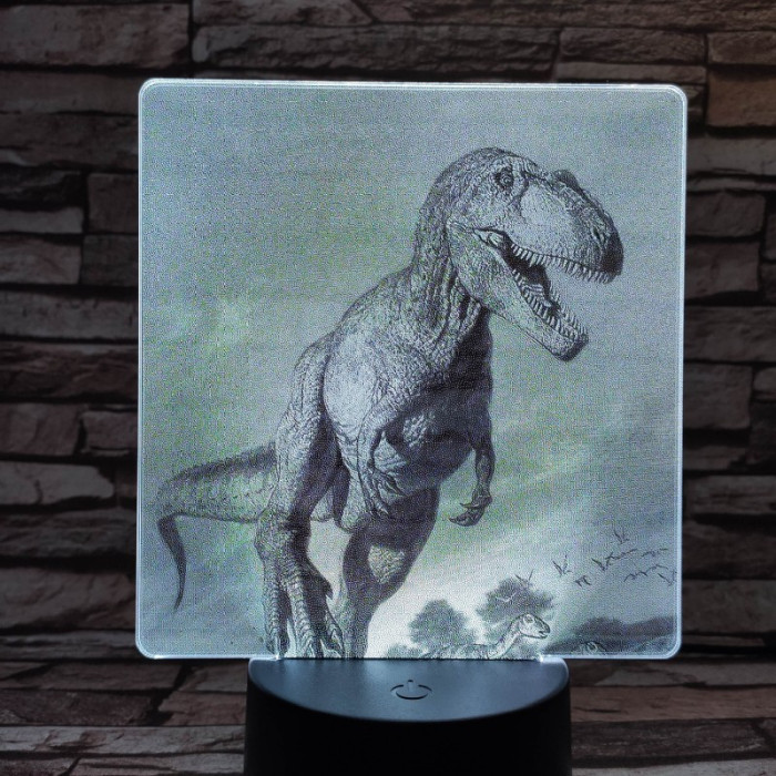 T rex 7 színű valósághű 3D led lámpa