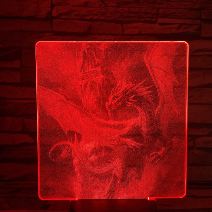 Repülő Sárkány 7 színű valósághű 3D led lámpa