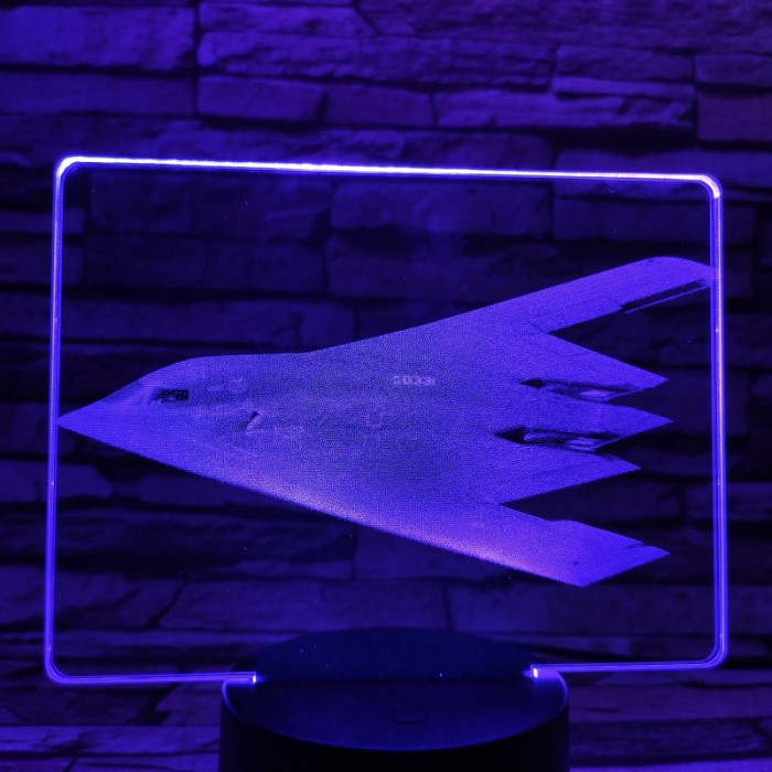 Lopakodó vadászgép 7 színű valósághű 3D led lámpa