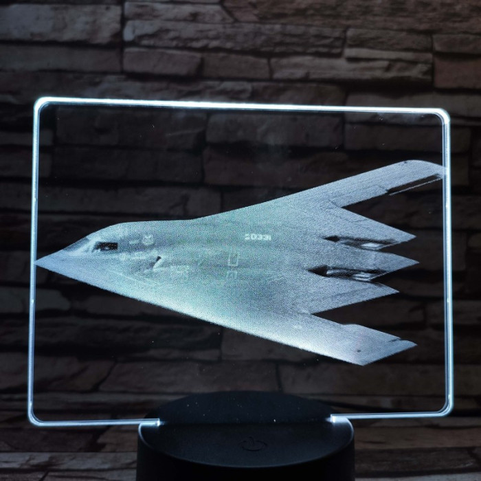 Lopakodó vadászgép 7 színű valósághű 3D led lámpa