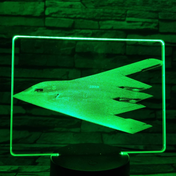 Lopakodó vadászgép 7 színű valósághű 3D led lámpa