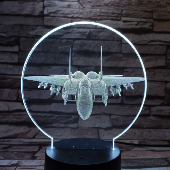 Vadászgép repülő 7 színű valósághű 3D led lámpa