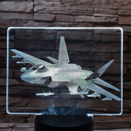Vadászrepülőgép 7 színű valósághű 3D led lámpa