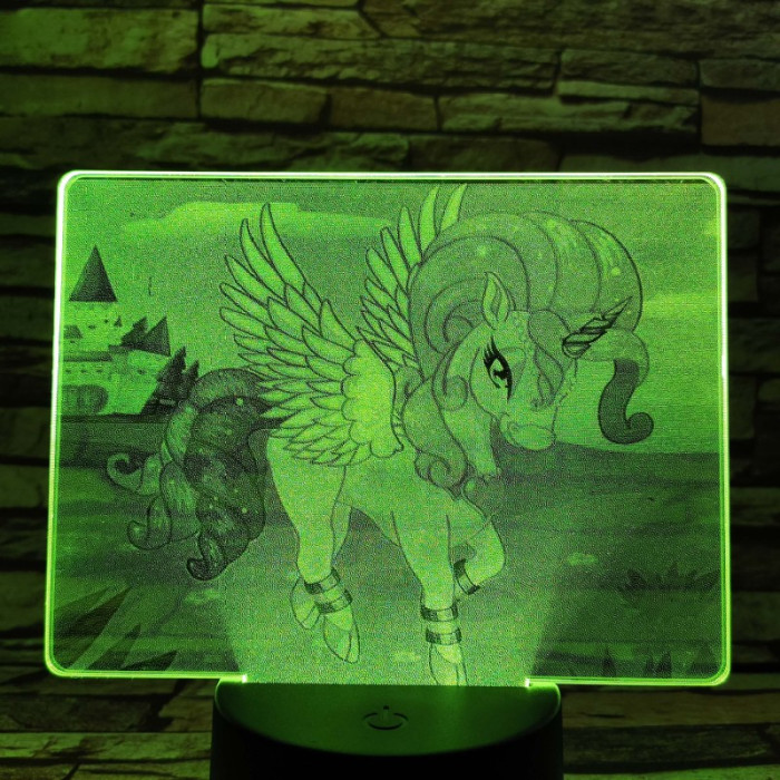 Pegazus 7 színű valósághű 3D led lámpa