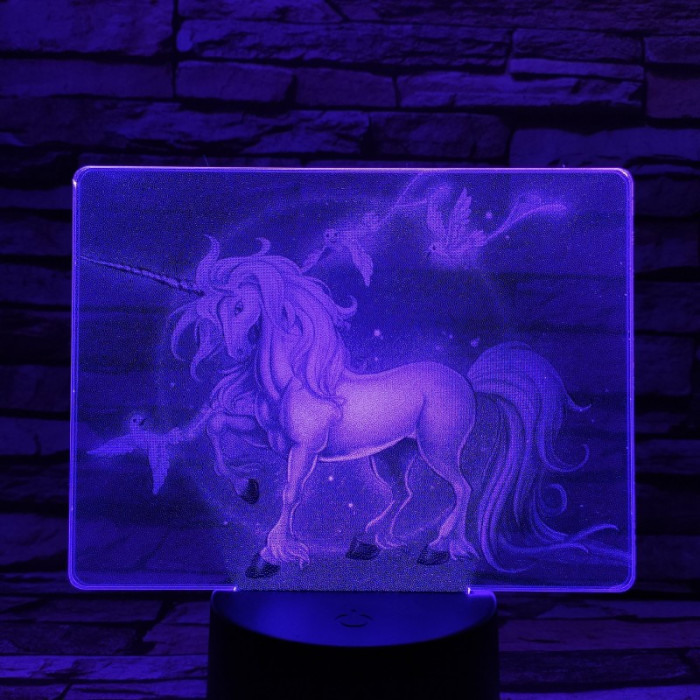 Unikornis 7 színű valósághű 3D led lámpa