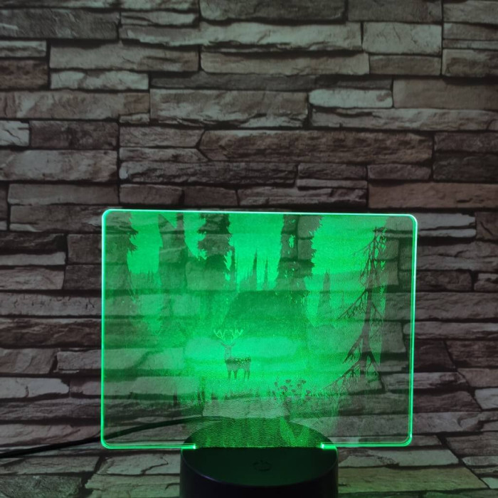 Szarvas a mezőn 7 színű valósághű 3D led lámpa
