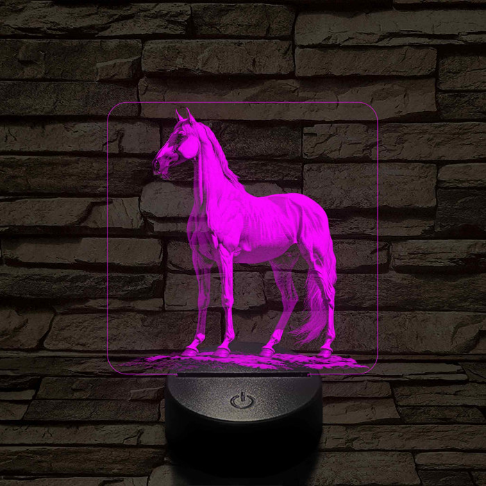 Ló nemesi nyugalom 7 színű valósághű 3D led lámpa