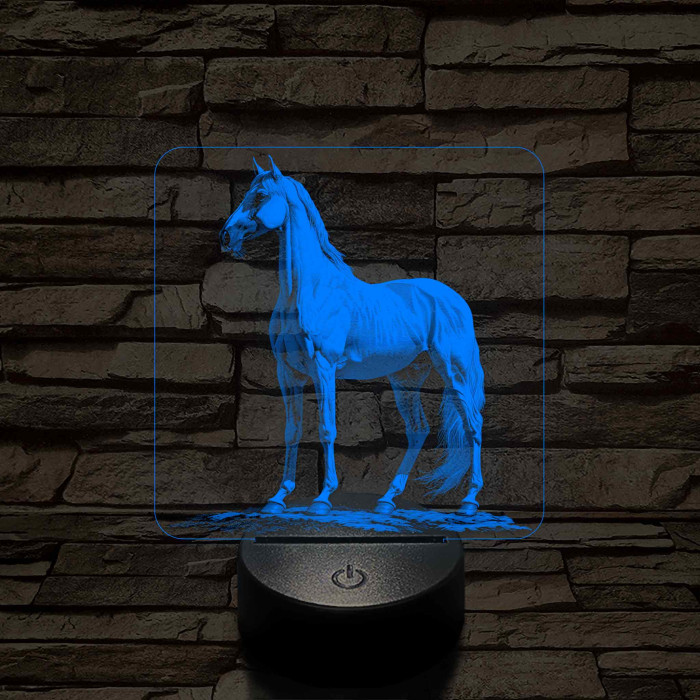 Ló nemesi nyugalom 7 színű valósághű 3D led lámpa