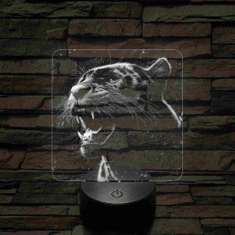 Üvöltő leopárd 7 színű valósághű 3D led lámpa