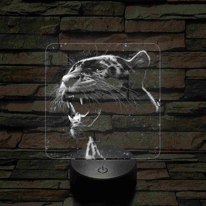 Üvöltő leopárd 7 színű valósághű 3D led lámpa