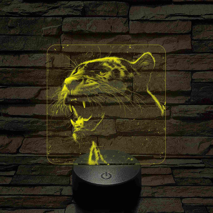 Üvöltő leopárd 7 színű valósághű 3D led lámpa
