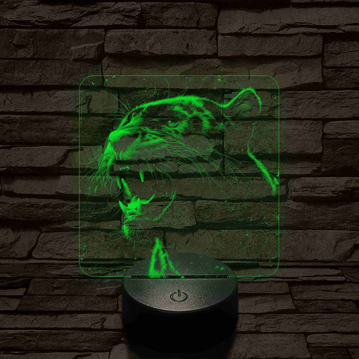 Üvöltő leopárd 7 színű valósághű 3D led lámpa