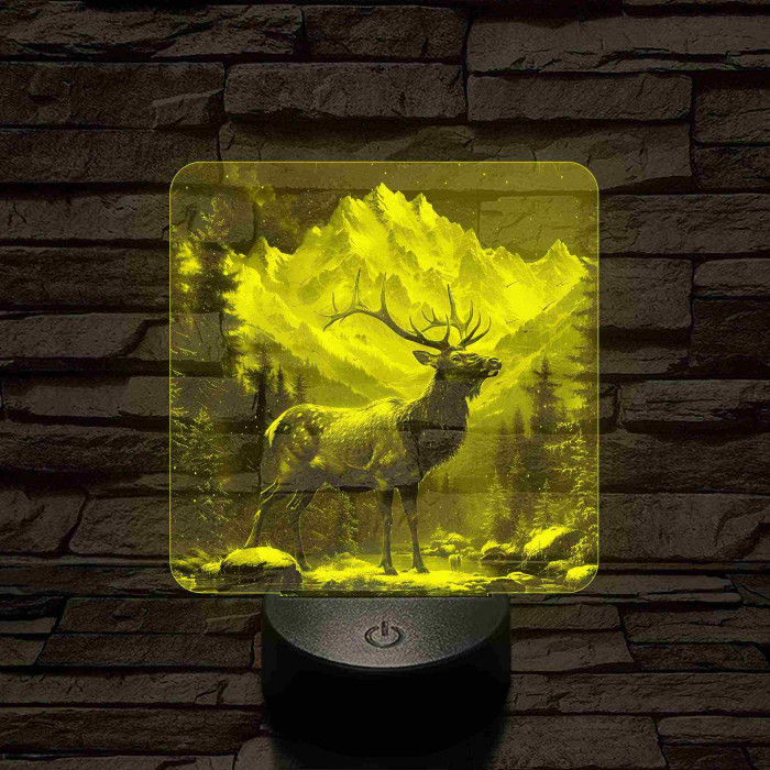 Szarvas a vadonban 7 színű valósághű 3D led lámpa